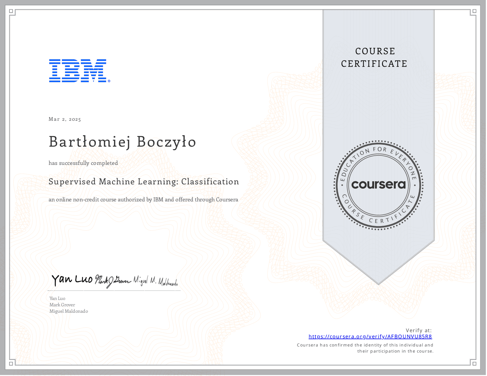 Supervised Machine Learning: Classification
